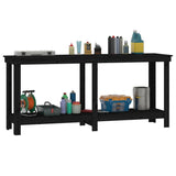 Work Bench Black 180x50x80 cm Solid Wood Pine 822515