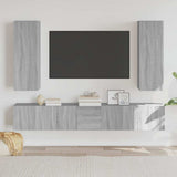 5 Piece TV Cabinet Set Grey Sonoma Engineered Wood 3114252