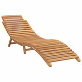 Sun Lounger Brown 198 x 55 x 58.5 cm Solid Teak Wood 42008387