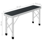 Folding Camping Table with 2 Benches Aluminium Grey 48183