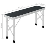 Folding Camping Table with 2 Benches Aluminium Grey 48183