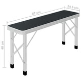 Folding Camping Table with 2 Benches Aluminium Grey 48183