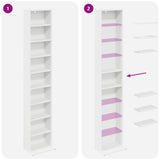 CD Cabinet White 33 x 23.5 x 175 cm Engineered Wood 8012642