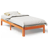 Bed Frame without Mattress Wax Brown 90x200 cm Solid Wood Pine 859222