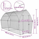 Chicken Cage Silver 400x105x182 cm Galvanised Steel 172556