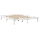 Bookcase Bed without Mattress White 140x190 cm Solid Wood Pine 3324395