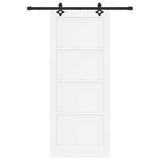 Sliding Door ORKDAL 86 x 211 cm Engineered Wood White and Black 3450194