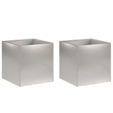 Garden Planter 2 pcs Silver 35 x 35 x 35 cm Stainless Steel 8004961