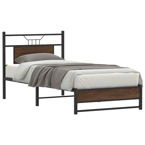 Bed Frame without Mattress Brown Oak 90x190 cm Single Engineered Wood 4107008