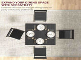 Dining Table and Chairs Set 2, Dining Room Sets, Rectangular Space Saving Table and 2 Chairs for T3398P344253