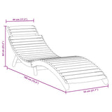 Sun Lounger Grey Solid Acacia Wood Standard Foldable 363279