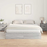 Storage Bed Frame Grey Sonoma 200 x 200 cm Engineered Wood 3335362