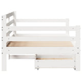 Daybed with Drawers without Mattress White 90x190 cm Single Solid Wood 3302062