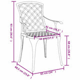 Garden Chair 4 pcs Green 61 x 60.5 x 93cm Aluminium 42002707