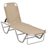 Sun Lounger Aluminium and Textilene Cream 310526