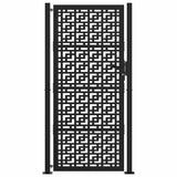 Garden Gate Black 100x200 cm Steel Cross Design 4101003