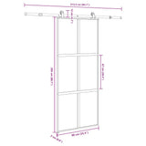 Sliding Door with Hardware Set 90x205 cm Tempered Glass&Aluminium 3332987