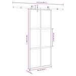 ZNTS Sliding Door with Hardware Set 90x205 cm Tempered Glass&Aluminium 3332987