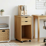 Rolling Cabinet Honey Brown 34 x 39 x 65.5 cm Solid Pine Wood 42028352