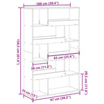 Bookcase Sonoma Oak 100x33x156.5 cm Engineered Wood 3309341