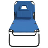Sun Lounger Blue Oxford fabric, Powder-coated steel Standard 360175