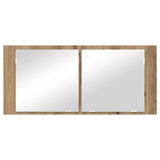 LED Mirror Cabinet Artisan Oak 100 x 12 x 45 cm Engineered Wood 875043