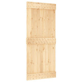 Sliding Door with Hardware Set 90x210 cm Solid Wood Pine 3332673