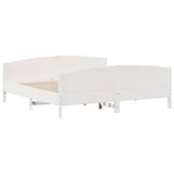 Bed Frame without Mattress White 200x200 cm Solid Wood Pine 3216162