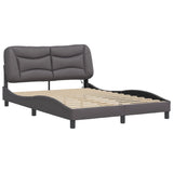 Bed Frame with LED without Mattress "Hvar" Grey 140x190 cm 3213930