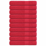 Towels 10 pcs Red 100x200 cm 360 gsm 100% Cotton 136940