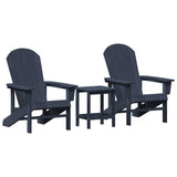 Garden Chair 3 pcs Navy Polyethylene 3335831