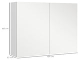 Bathroom Mirror Cabinet, Wall Mounted Bathroom Storage Cupboard with Adjustable Shelf, 60W x 15D x T3398P343528