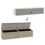 Garden Storage Box Light Grey 220x50x58 cm Poly Rattan 4104078