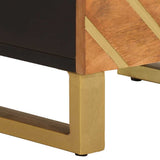 Bedside Cabinets 2 pcs Brown and Black Solid Wood Mango 356790