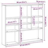 Wall Shelf Artisan Oak 90x16x78 cm Engineered Wood 856070