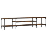 TV Cabinet Smoked Oak 201x35x45 cm Engineered Wood&Iron 831815