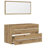 2 Piece Bathroom Furniture Set Artisan Oak Engineered Wood 856389