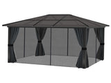 3 x 3.6m Hardtop Canopy with Polycarbonate Roof, Aluminium Frame, Permanent Pavilion Garden T3398P318776