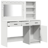 Dressing Table with Mirror Lights 2 pcs White Engineered Wood 3334263