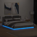 Bed Frame with LED without Mattress Concrete Grey 200x200 cm 3209985