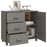 Sideboard HAMAR Light Grey 90x40x80 cm Solid Pinewood 340431