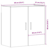 Wall Cabinet Old Wood 60x31x60 cm Engineered Wood 857306