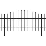 Garden Fence with Spear Top Steel 1070x100 cm Black 277717
