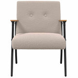Armchair Light Grey 59 x 75 x 78 cm Curly Wool-like Fabric 42017698