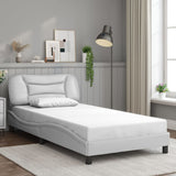 Bed Frame with LED without Mattress "Hvar" White 100x200 cm 3213914