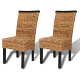 Dining Chairs 2 pcs Abaca and Solid Mango Wood 243233