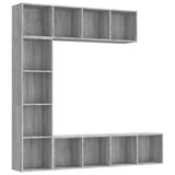 3 Piece Book/TV Cabinet Set Grey Sonoma 180x30x180 cm 3152714