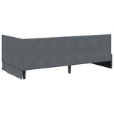 Corner Bed Frame with Headboard Dark grey 100 x 200 cm Velvet 42016318