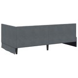 Corner Bed Frame Dark Grey 100 cm x 200 cm Velvet 42016318