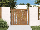 Garden Gate 100x125 cm Corten Steel Bamboo Design 153240